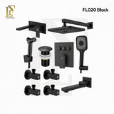 Complete Concealed Bathroom Shower Set | Matt Black | FL-020