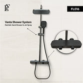 Vanta Piano Shower System | Gun Grey | Complete Shower Set | FL-016