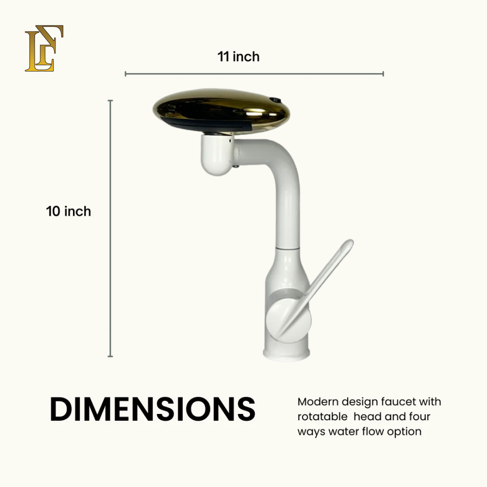 360° Swivel Waterfall Kitchen & Bathroom Mixer | 4 Water Modes | SUS-304