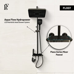 Aqua Flow – Hydropower LED Rainfall & Hand Shower System | Complete Luxury Shower Set