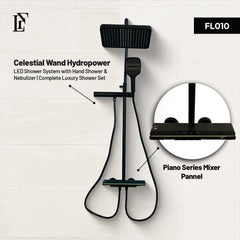 Celestial Wand – Hydropower LED Shower System | Rainfall, Hand Shower & Spa Wand | Complete Luxury Shower Set