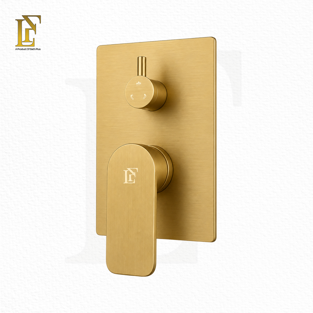 Complete Concealed Bathroom Shower Set | Brushed Gold | FL-021