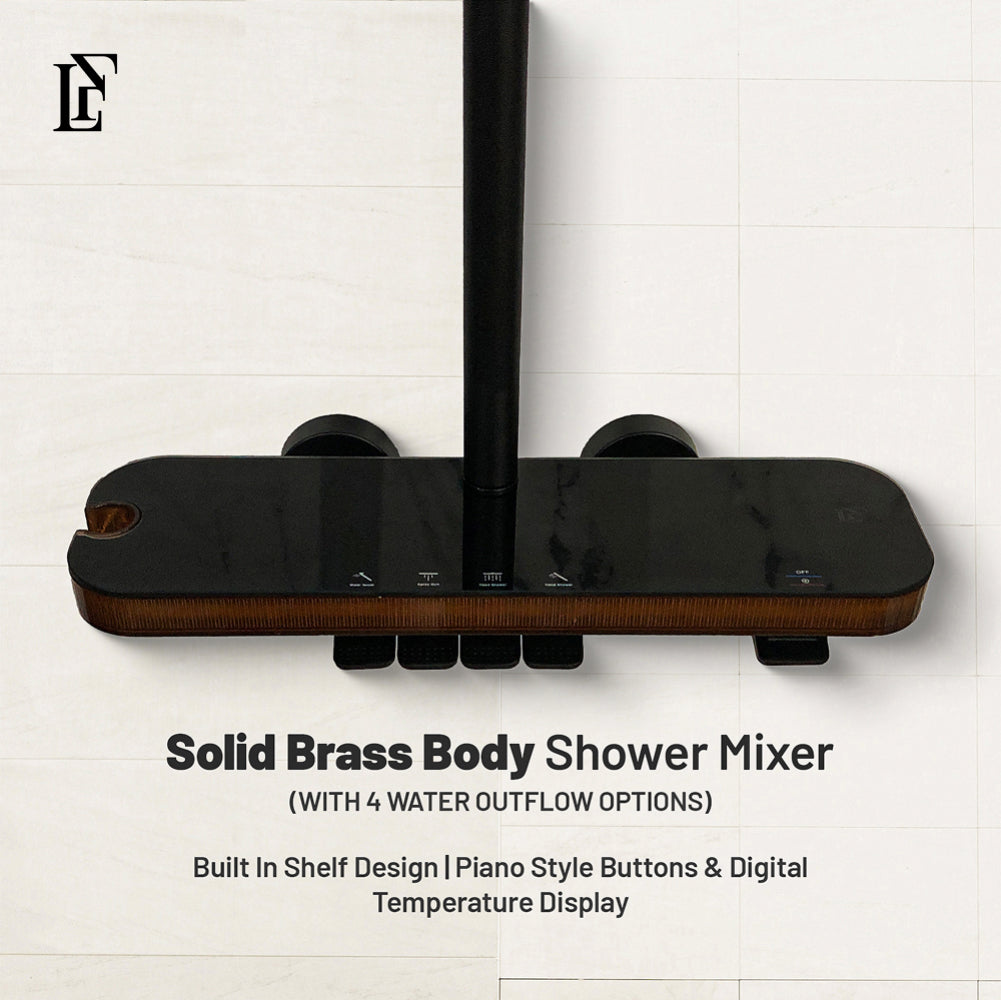 Cosmo Stream – Hydropower LED Rainfall & Hand Shower System | Complete Luxury Shower Set