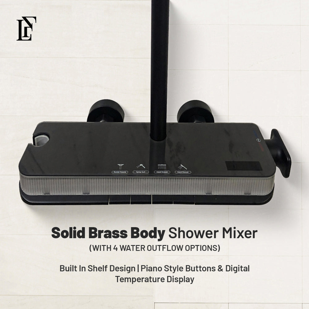 Diamond Flow – Hydropower LED Shower System with Hand Shower & Nebulizer | Complete Luxury Shower Set