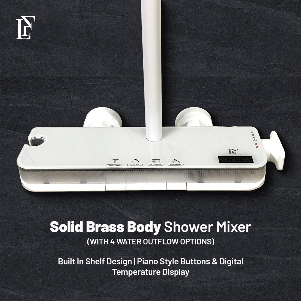 Diamond Flow – Hydropower LED Shower System with Hand Shower & Nebulizer | Complete Luxury Shower Set