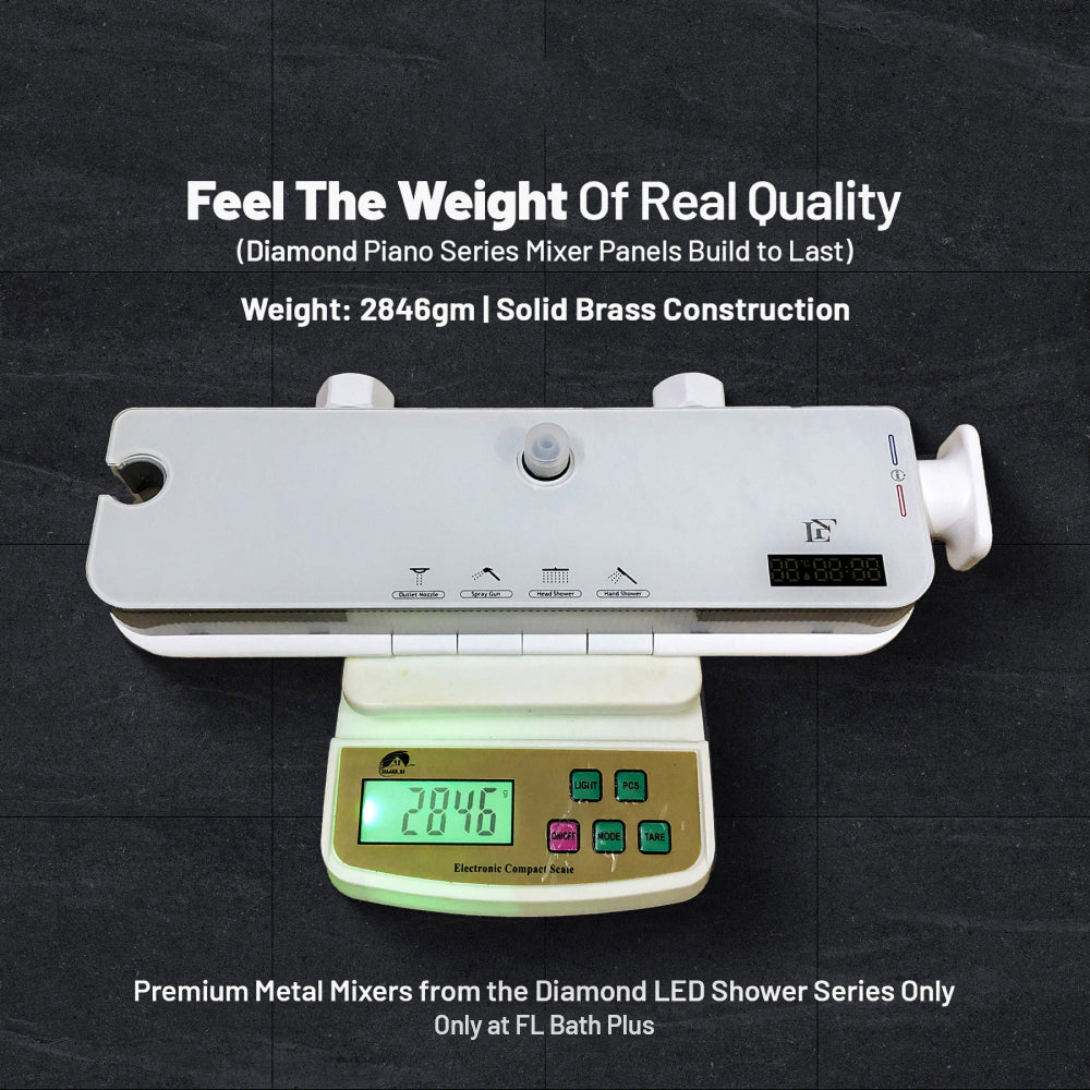 Diamond Flow – Hydropower LED Shower System with Hand Shower & Nebulizer | Complete Luxury Shower Set