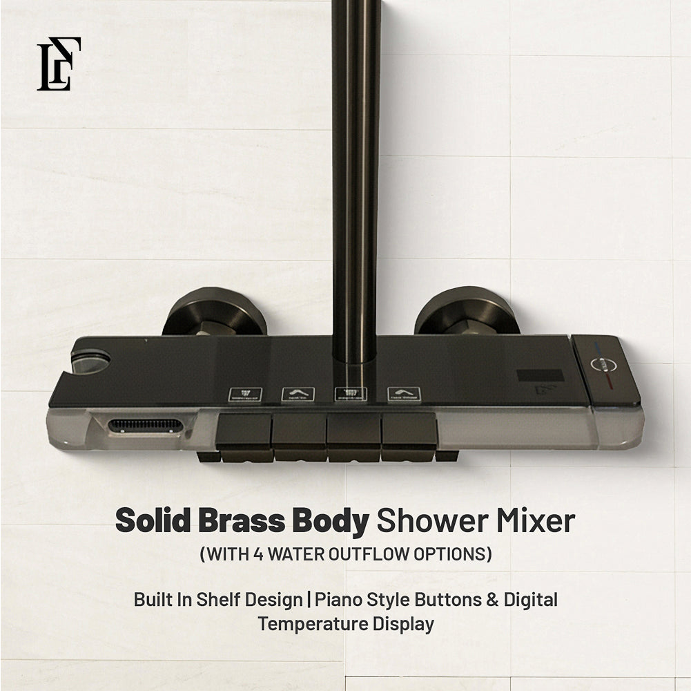 Edge Wave – Hydropower LED Rainfall & Hand Shower System | Complete Luxury Shower Set