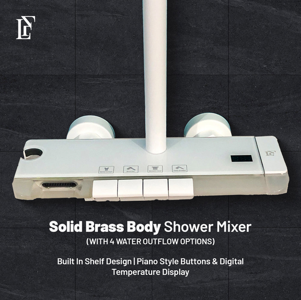 Edge Wave – Hydropower LED Rainfall & Hand Shower System | Complete Luxury Shower Set