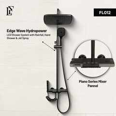 Edge Wave – Hydropower LED Rainfall & Hand Shower System | Complete Luxury Shower Set