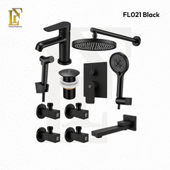 Complete Concealed Bathroom Shower Set | Gun Grey | FL-021