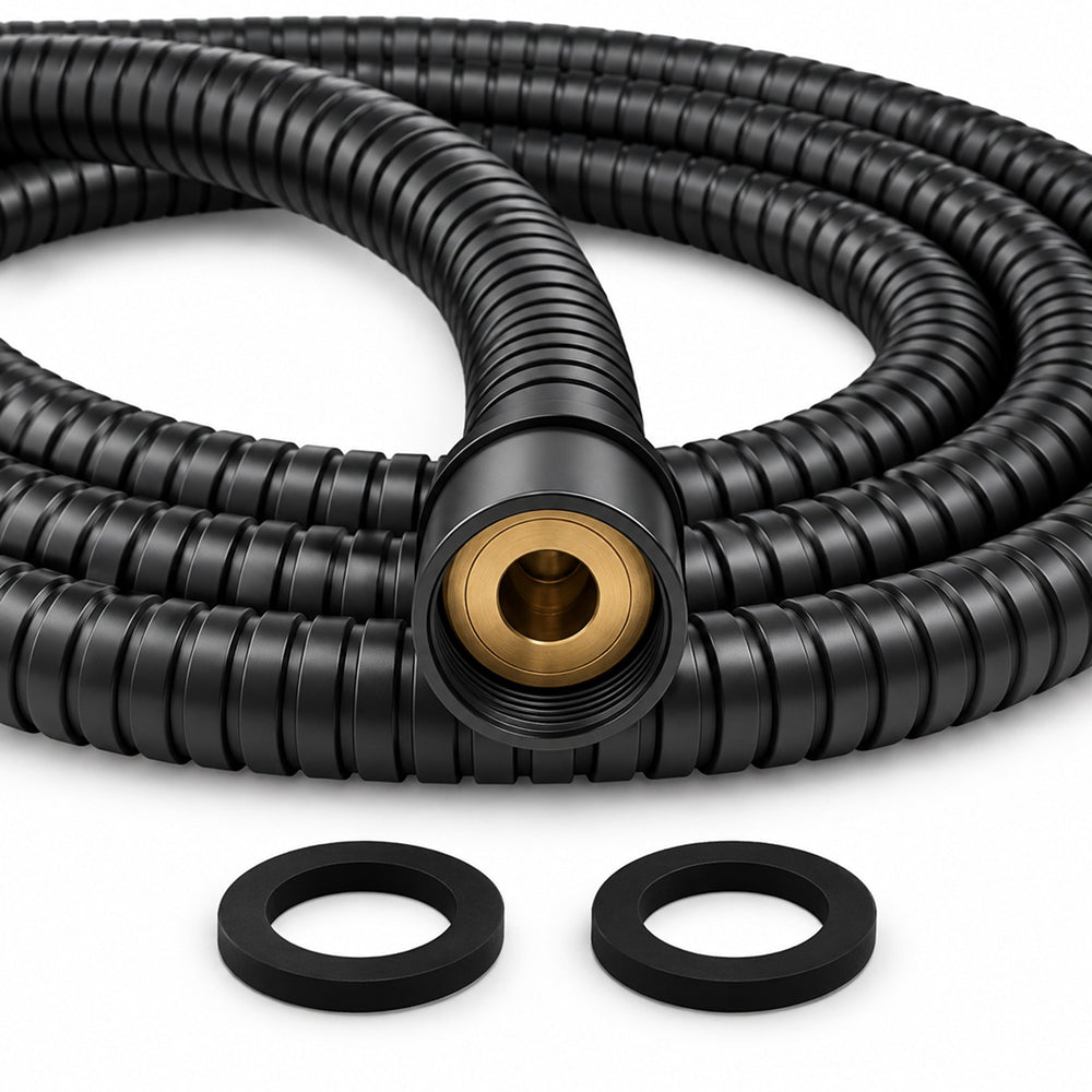 Flexible Metal Shower Hose | Pure SUS 304 | 120cm | Matte Black| FL Bath Plus
