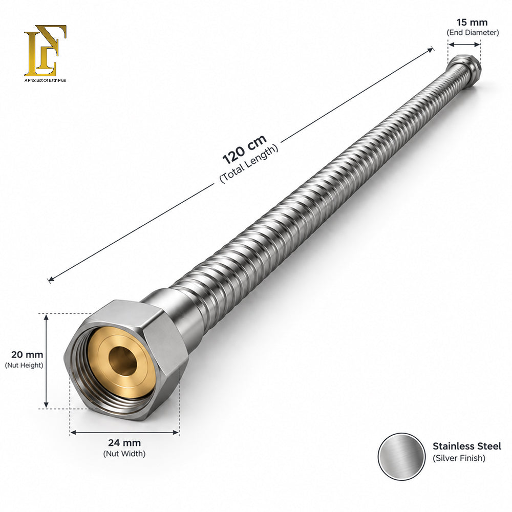Flexible Metal Shower Hose | Pure SUS 304 | 120cm | FL Bath Plus
