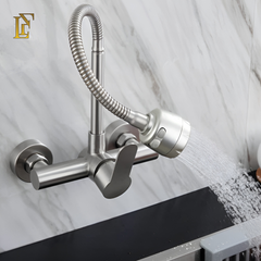 Kitchen Sink Mixer | 360° Movable Shower Neck | Wall Mounted | Pure SUS 304