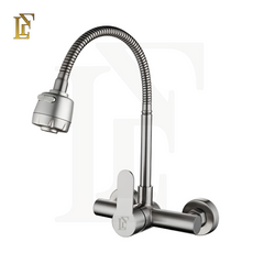 Kitchen Sink Mixer | 360° Movable Shower Neck | Wall Mounted | Pure SUS 304