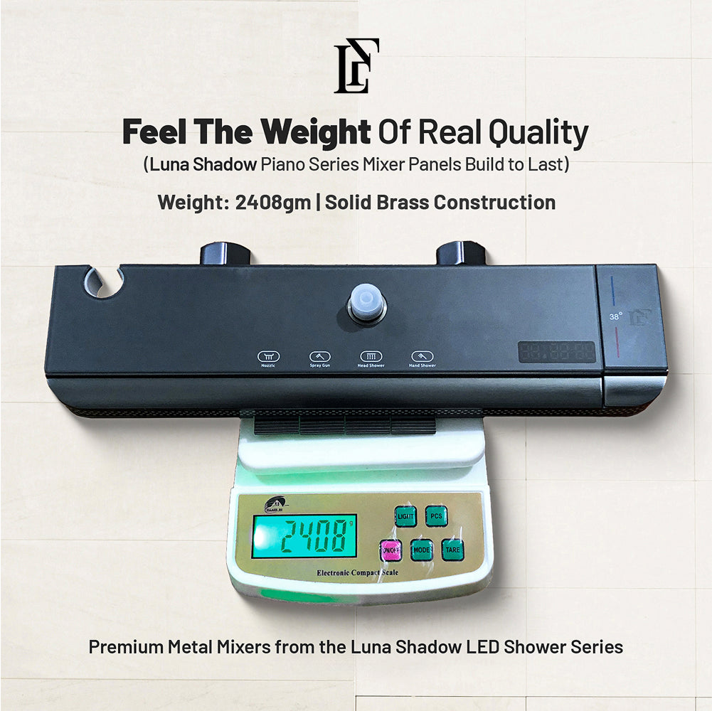 Luna Shadow – Hydropower LED Rainfall & Hand Shower System | Complete Luxury Shower Set