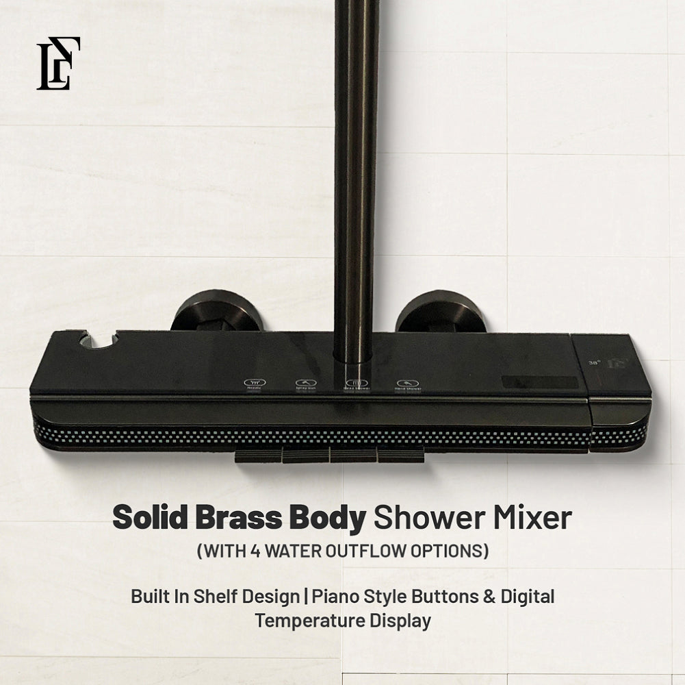 Luna Shadow – Hydropower LED Rainfall & Hand Shower System | Complete Luxury Shower Set