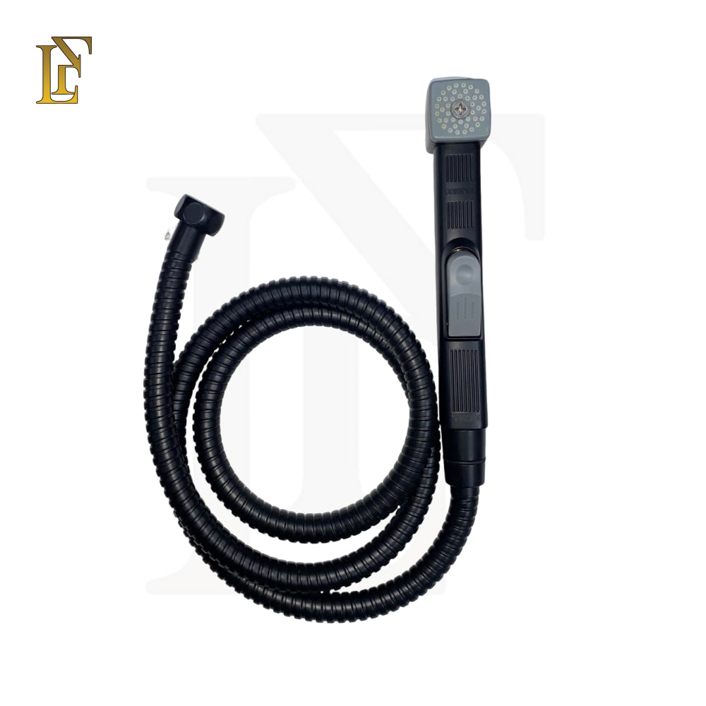 Modern Square Shape Muslim Shower Set | Matt Black Finish