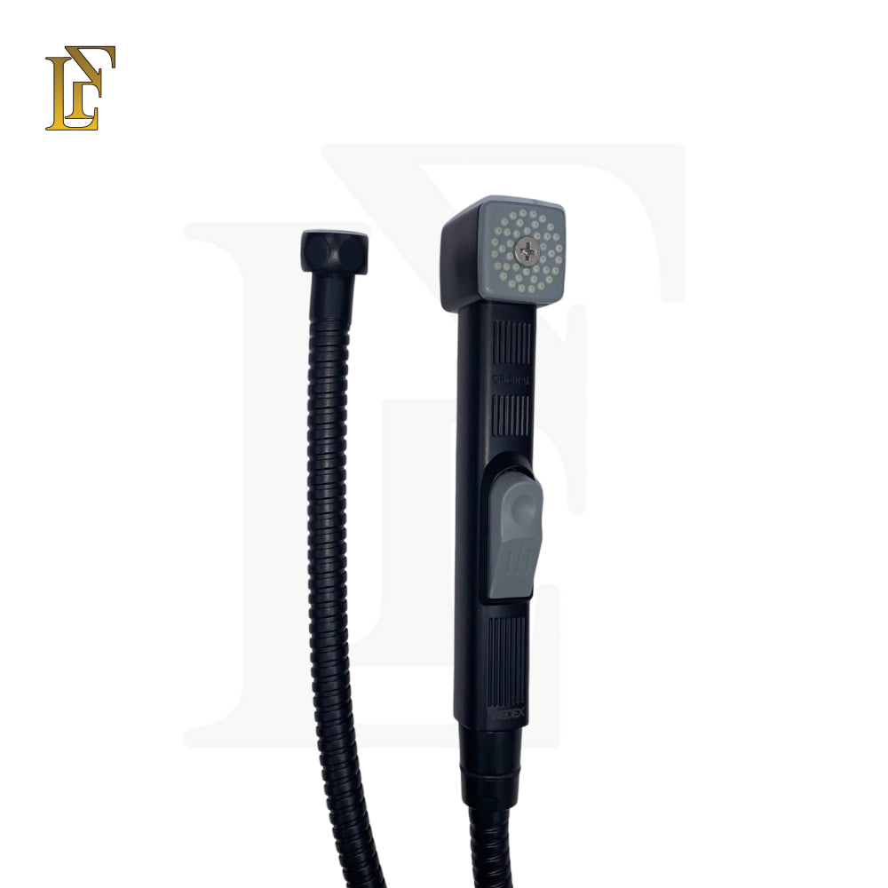 Modern Square Shape Muslim Shower Set | Matt Black Finish