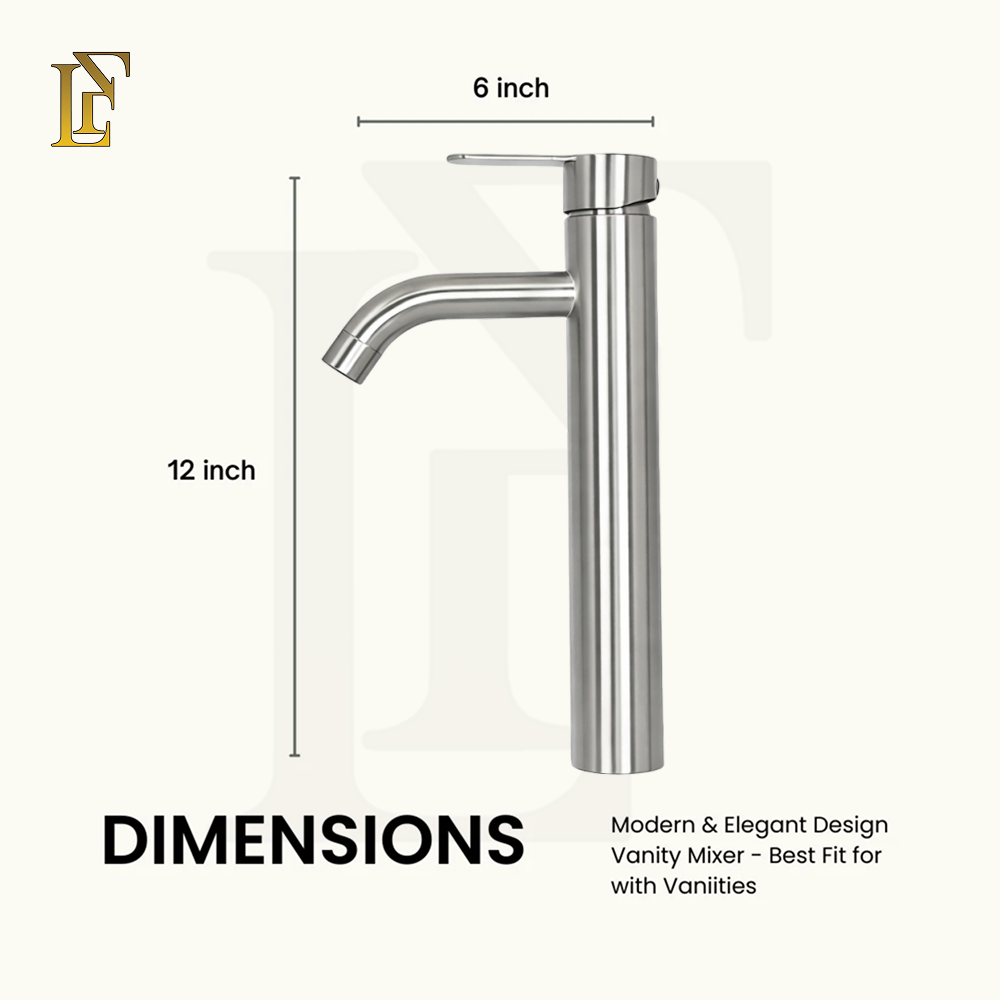 Round Shape 12-Inch Vanity Mixer | Premium SUS 304