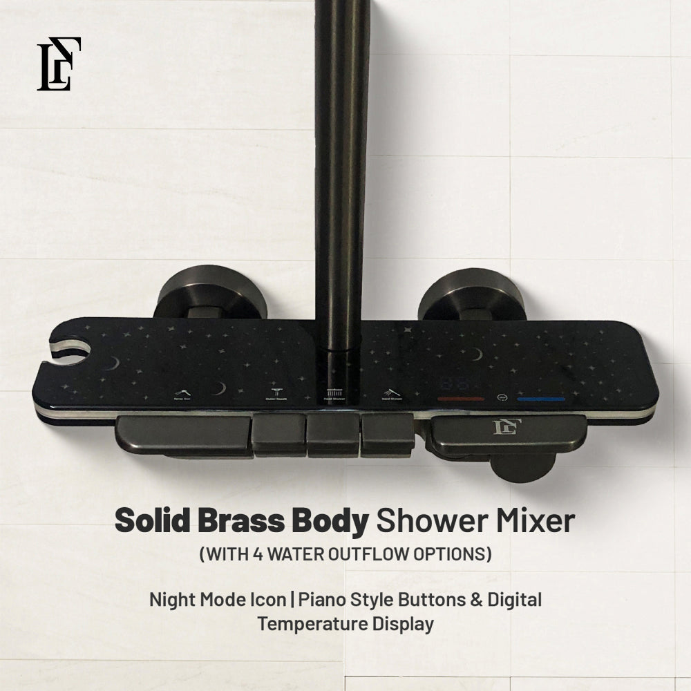 Starline Pulse – Hydropower LED Shower System with Hand Shower & Nebulizer | Complete Luxury Shower Set