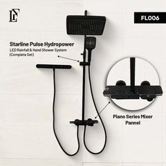 Starline Pulse – Hydropower LED Shower System with Hand Shower & Nebulizer | Complete Luxury Shower Set