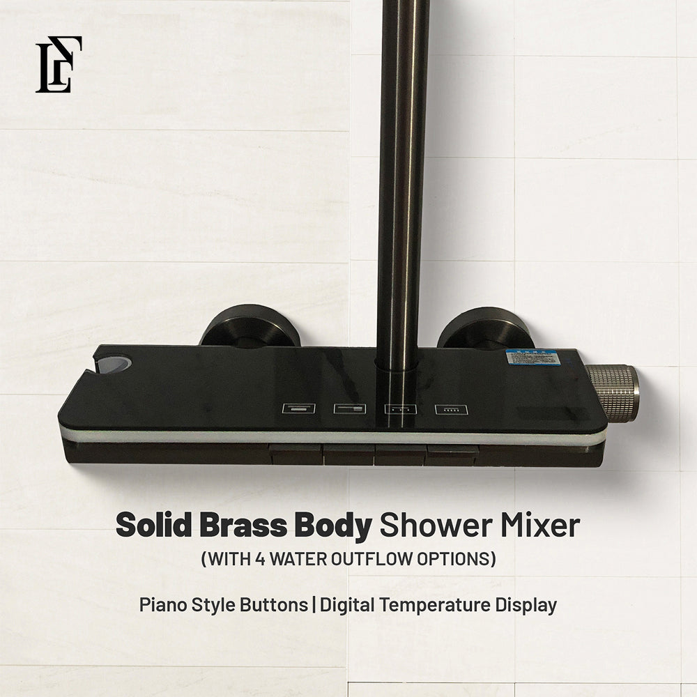 Titan Stream – Hydropower LED Rainfall & Hand Shower System | Complete Luxury Shower Set