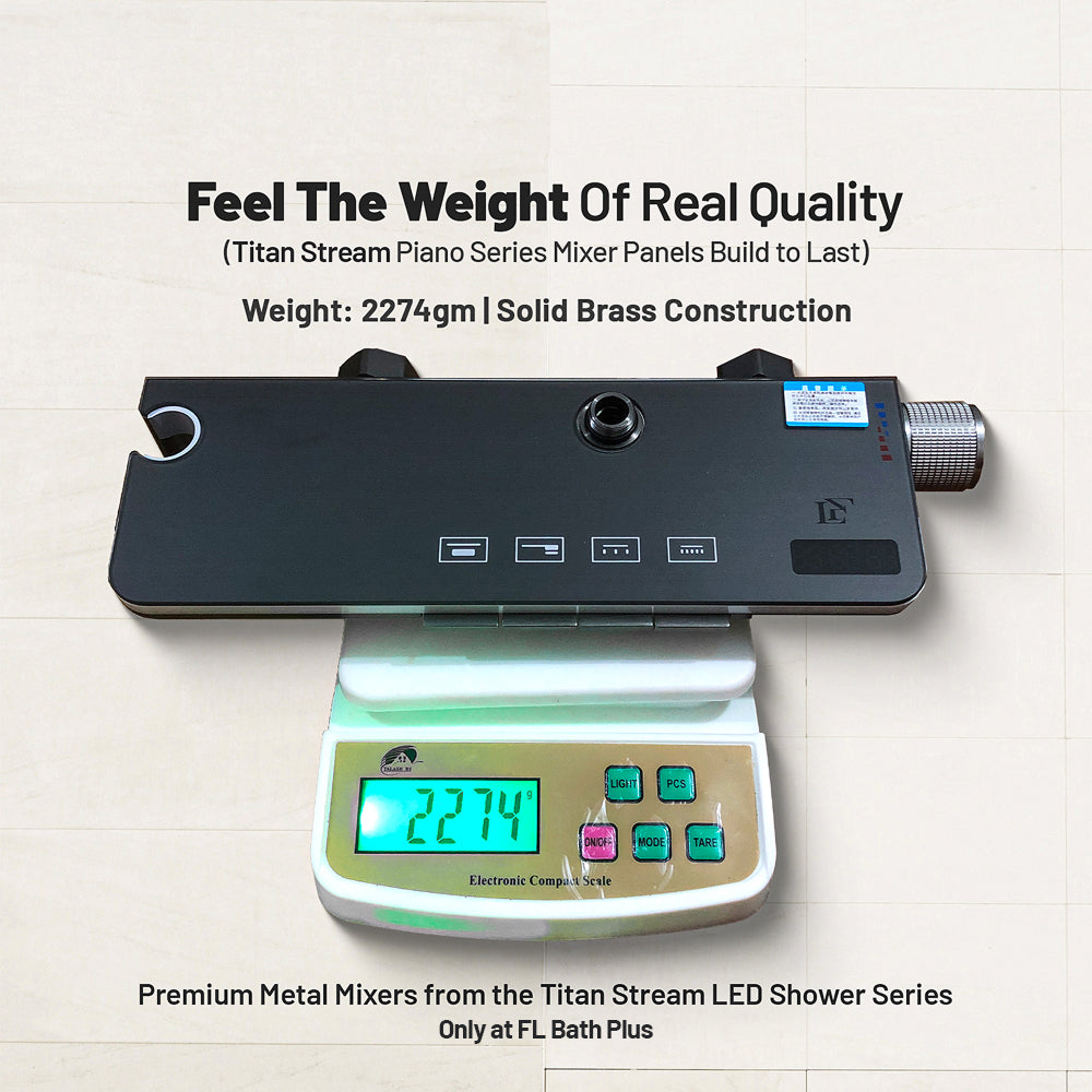 Titan Stream – Hydropower LED Rainfall & Hand Shower System | Complete Luxury Shower Set