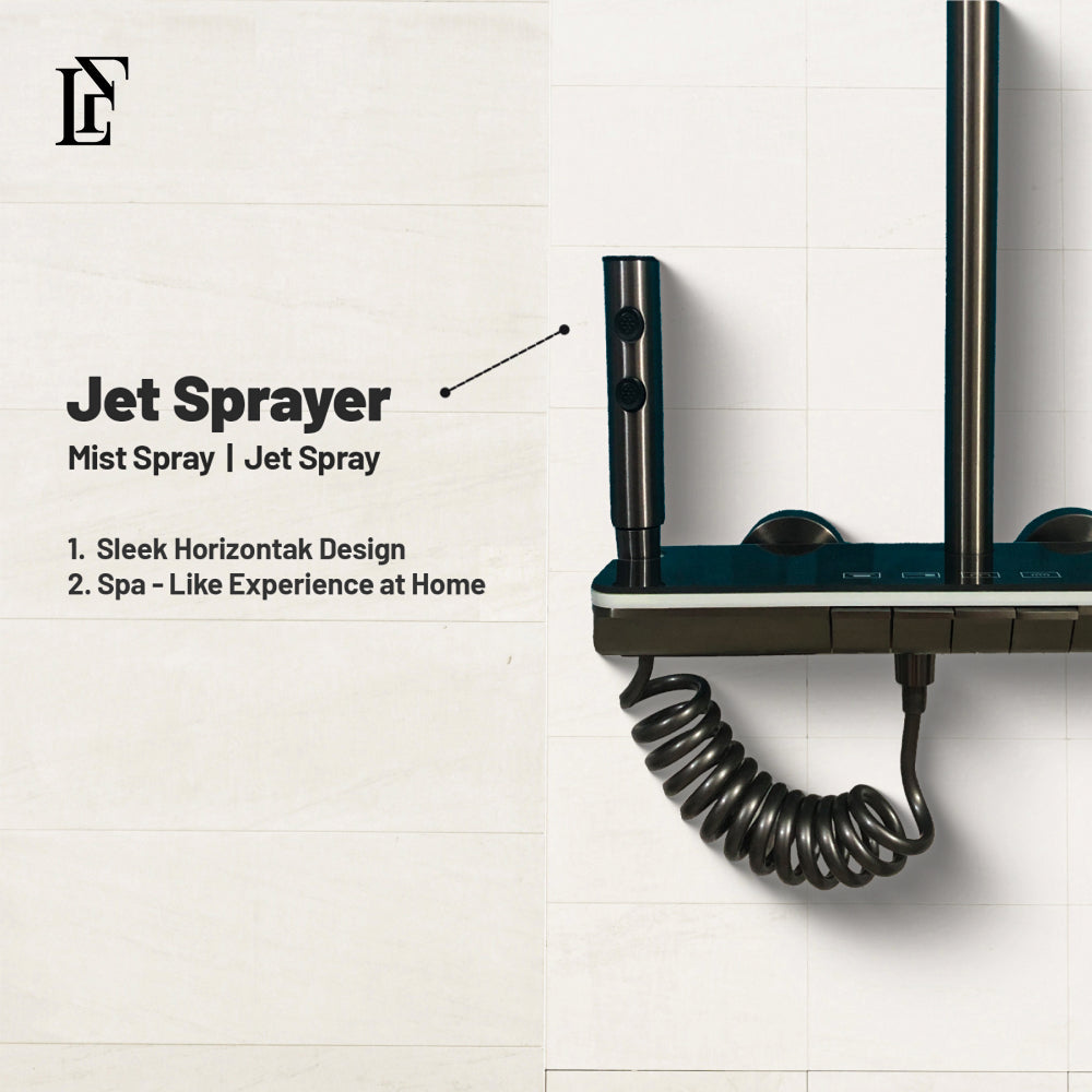 Titan Stream – Hydropower LED Rainfall & Hand Shower System | Complete Luxury Shower Set