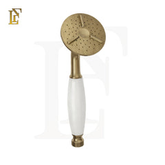 Vintage Royale Brass Hand Shower Set with Ceramic Handle | 150 cm hose